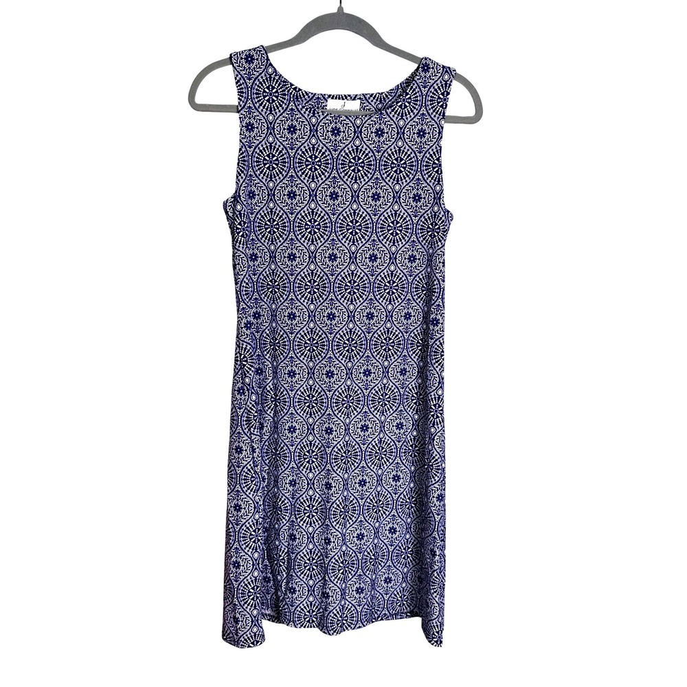 Jude Connally Sleeveless Yolanda Dress Medium Tribal Medallion Jude Cloth Navy